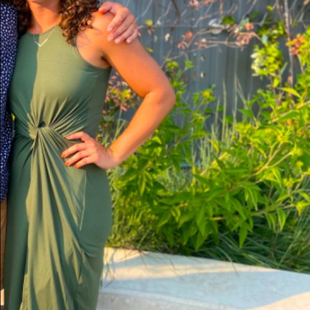 Green midi dress